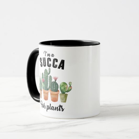 Funny planten succulent potcacti cactus mok (Voorkant links)