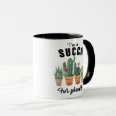 Funny planten succulent potcacti cactus mok (Voorkant rechts)