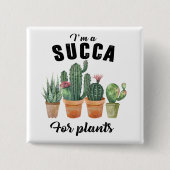 Funny planten succulent potcacti cactus vierkante button 5,1 cm (Voorkant)