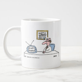 Funny Plastic of Cosmetic Surgeons Cartoon Grote Koffiekop