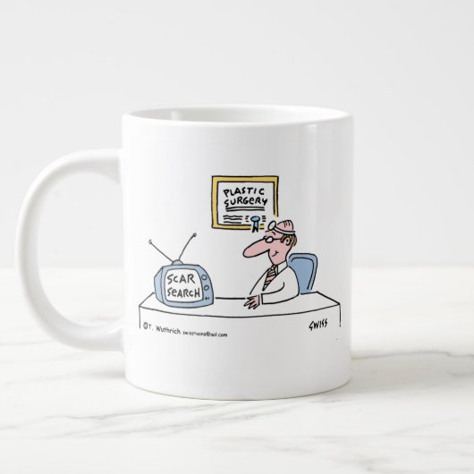 Funny Plastic of Cosmetic Surgeons Cartoon Grote Koffiekop (Links)