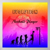 Funny Player Evolution Theme Netball Poster (Voorkant)