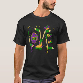 Funny Player Goalie Ice Hockey Mardi Gras Carnival T-shirt