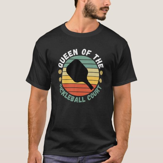 Funny Player Paddle Mannen koningin van Pickleball T-shirt (Voorkant)