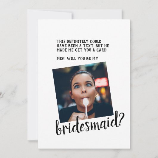 Funny Playful Bridesmaid Request Card Kaart (Voorkant)