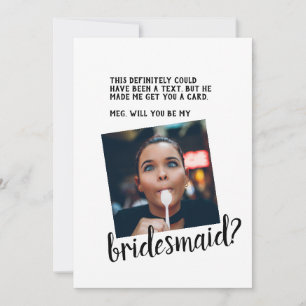 Funny Playful Bridesmaid Request Card Kaart