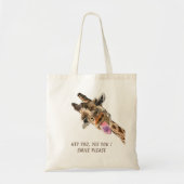 Funny Playful Giraffe Tongue Out Canvas tas - Smil (Voorkant)