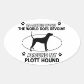Funny PLOTT HOUND design Ovale Sticker (Voorkant)