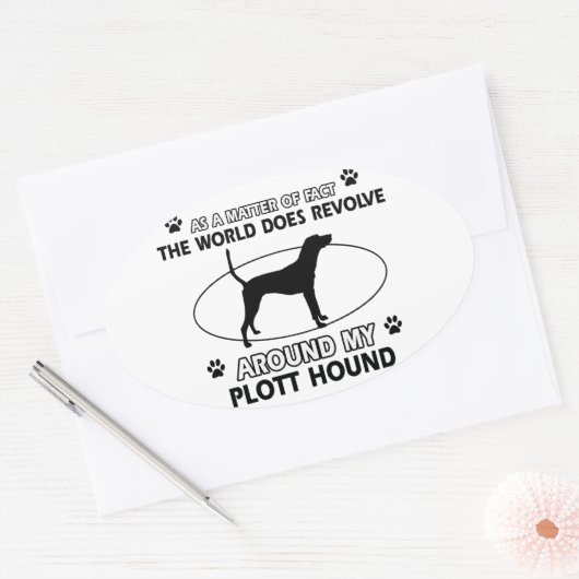 Funny PLOTT HOUND design Ovale Sticker (Envelop)