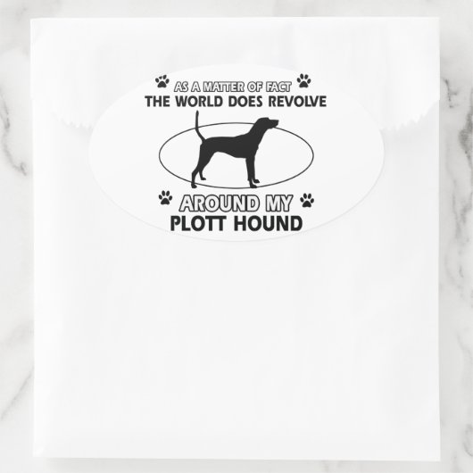 Funny PLOTT HOUND design Ovale Sticker (Tas)