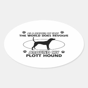 Funny PLOTT HOUND design Ovale Sticker
