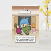 Funny Plumber Butt Crack Birthday Kaart (Gele Bloem)