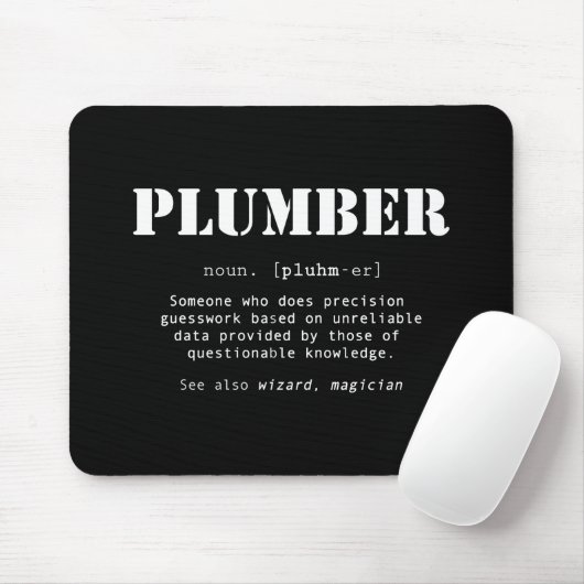 Funny Plumber Dictionary Definition Muismat (Met muis)