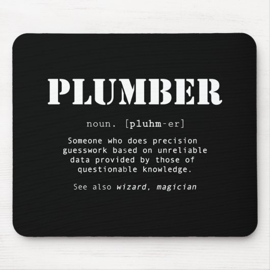 Funny Plumber Dictionary Definition Muismat (Voorkant)