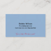 Funny Plumber Doctor Contractor Plumbing Service Visitekaartje (Achterkant)