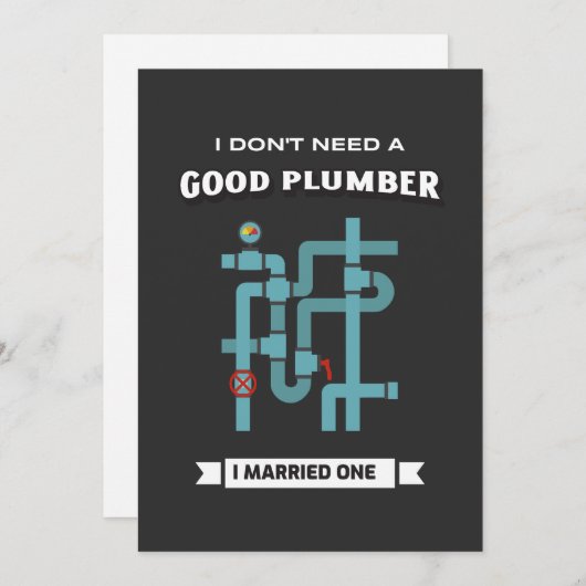 Funny Plumber Feestdagenkaart (Voorkant / Achterkant)