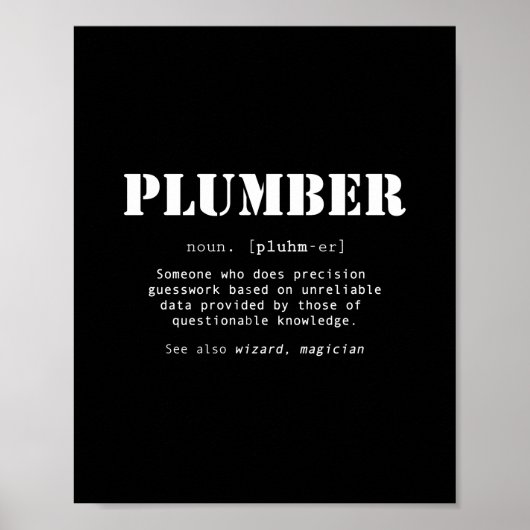 Funny Plumber Gift - Dictionary Definition Poster (Voorkant)