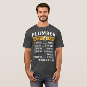 Funny Plumber Gifts Plumber Uourly Rate T-shirt (Voorkant volledig)