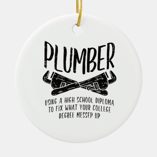 Funny Plumber Keramisch Ornament (Voorkant)