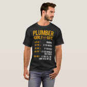 Funny Plumber Mannen Plumber Hourly Rate Plumber T-shirt (Voorkant volledig)