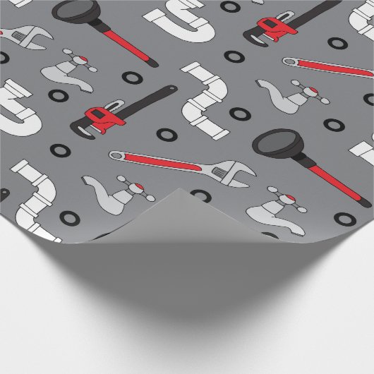 Funny Plumber-plug-tools, Birthday Cadeaupapier (Hoek)