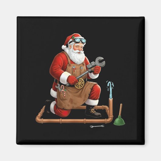 Funny Plumber Santa Christmas Graphic  Magneet (Voorkant)
