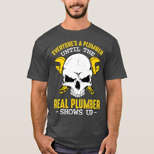 Funny Plumber Skull Pipefitter Pipeliner T-shirt (Voorkant)