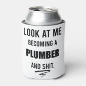 Funny Plumber T-Shirt Gift Plumbing Shirt Blikjeskoeler (Blikje Voorkant)