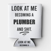 Funny Plumber T-Shirt Gift Plumbing Shirt Blikjeskoeler (Voorkant)