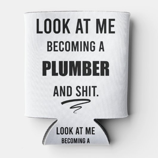 Funny Plumber T-Shirt Gift Plumbing Shirt Blikjeskoeler (Voorkant)