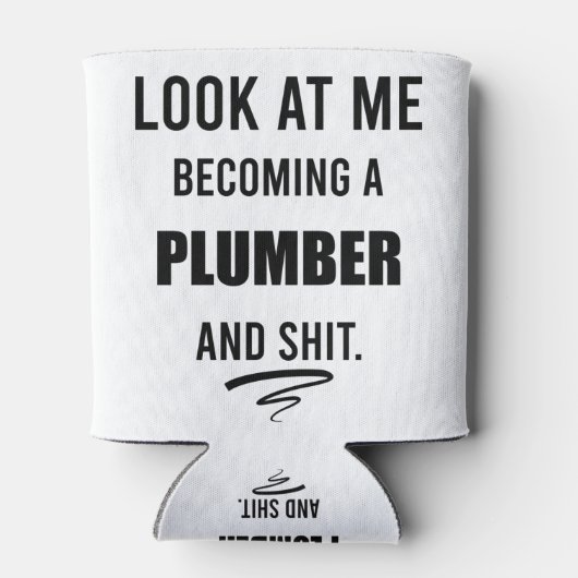Funny Plumber T-Shirt Gift Plumbing Shirt Blikjeskoeler (Achterkant)