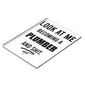Funny Plumber T-Shirt Gift Plumbing Shirt Notitieboek (Linkerzijde)