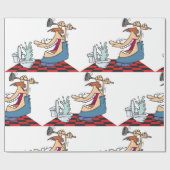 Funny Plumber Unblocking een toilet Cadeaupapier (Vlak)