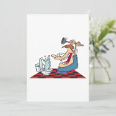 Funny Plumber Unblocking een toilet Kaart (Staand voorkant)