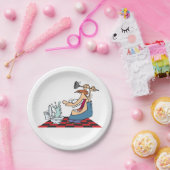 Funny Plumber Unblocking een toilet Papieren Bordje (Feest)