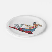 Funny Plumber Unblocking een toilet Papieren Bordje (Gekanteld)