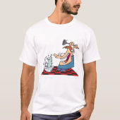 Funny Plumber Unblocking een toilet T-shirt (Voorkant)