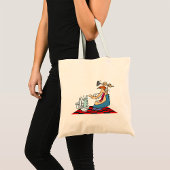 Funny Plumber Unblocking een toilet Tote Bag