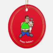 Funny Plumber van de kerstversiering van Toilet Keramisch Ornament (Links)