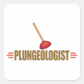 Funny Plumber Vierkante Sticker (Voorkant)