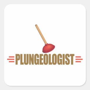 Funny Plumber Vierkante Sticker
