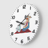 Funny Plumber with Toilet Plunge Humor Grote Klok (Hoek)