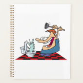 Funny Plumber with Toilet Plunge Humor Planner (Voorkant)