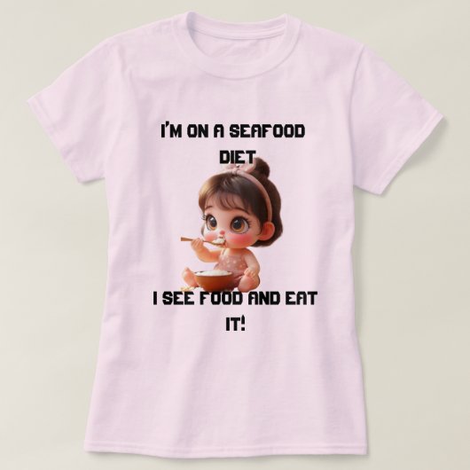 Funny Plus size T-Shirt | Ik zie eten en ik eet he (Design voorkant)