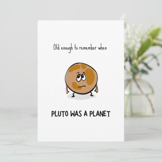 Funny Pluto Birthday-kaart (Staand voorkant)