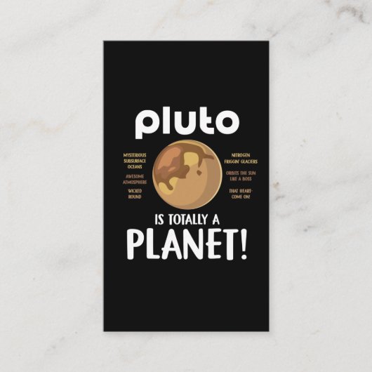 Funny Pluto Planet Facts Science Astronomy Humor Visitekaartje (Voorkant)