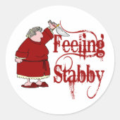 Funny PMS Stabby Ronde Sticker (Voorkant)
