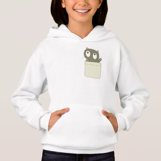 FUNNY POCKET CAT T SHIRTS FOR KIDS (Voorkant)