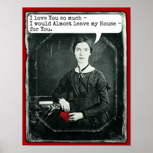 Funny Poet Emily Dickinson Valentijnsdag Poster