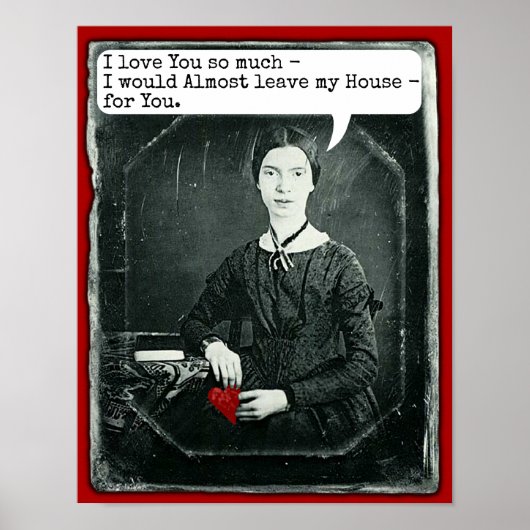 Funny Poet Emily Dickinson Valentijnsdag Poster (Voorkant)